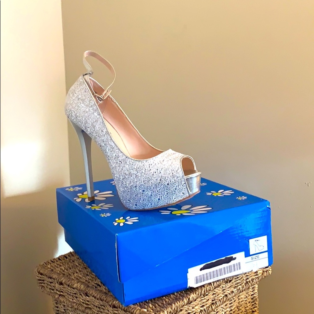 COPY - De Blossom Collection -silver sparkle pumps